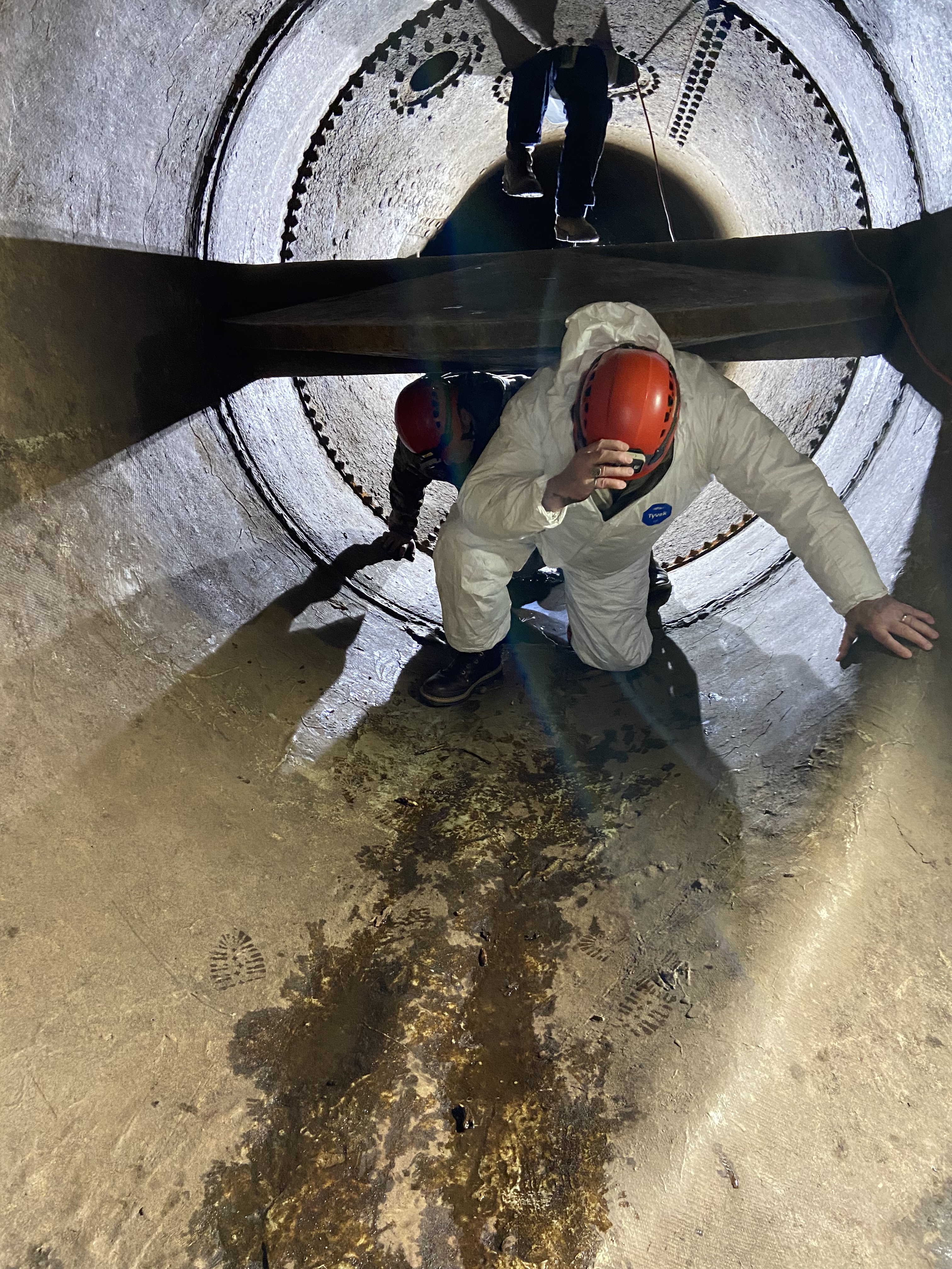 Honorable mention photo by Wei Liao : Lake Lure, NC “Lake Lure Dam penstock rehabilitation project. Dr. Tom Iseley, a 77-year-old pioneer in underground infrastructure, is actively engaged on the frontlines.”